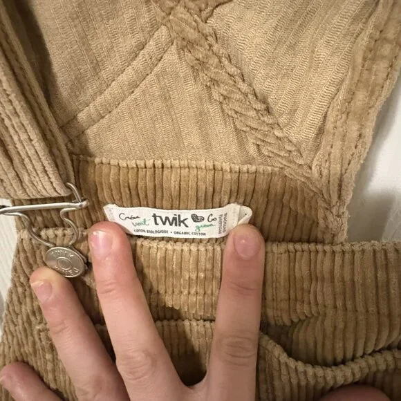 Corduroy Tan Overall Jumpsuit - Picture 2 of 11